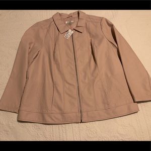CJ BANKS Pink Faux Leather Jacket PLUS
